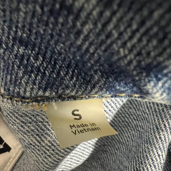 Y2K Playboy Bleach Bunny Denim Jean Trucker Jacket w/ Bunny Logos Size Small - Picture 7 of 8